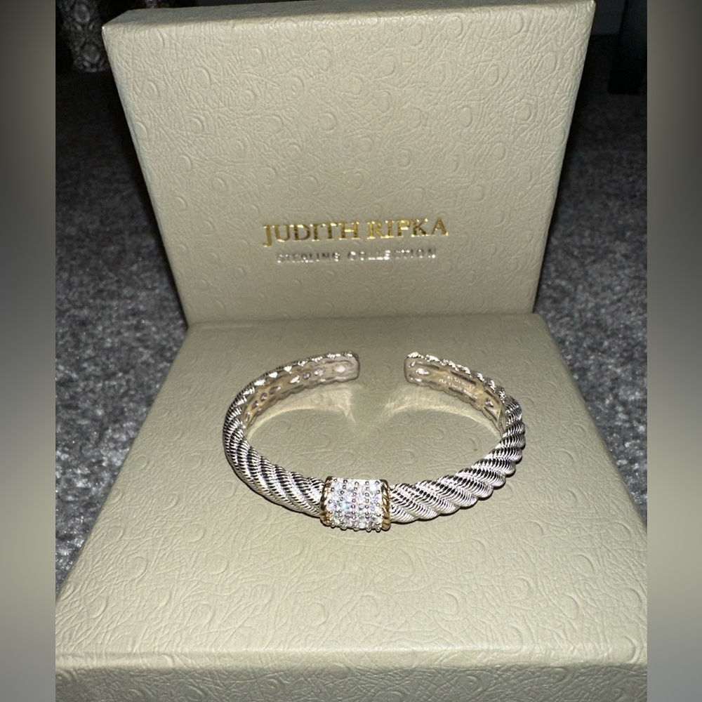 Judith Ripka Sterling Diamonique Hinged Cuff